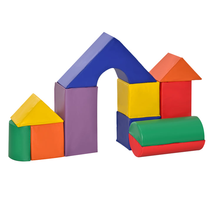 HOMCOM 11 Piece Soft Play Blocks Kids Climb and Crawl Gym Toy Foam Building and Stacking Blocks Non-Toxic Play Set Activity Toy Brick | Aosom UK