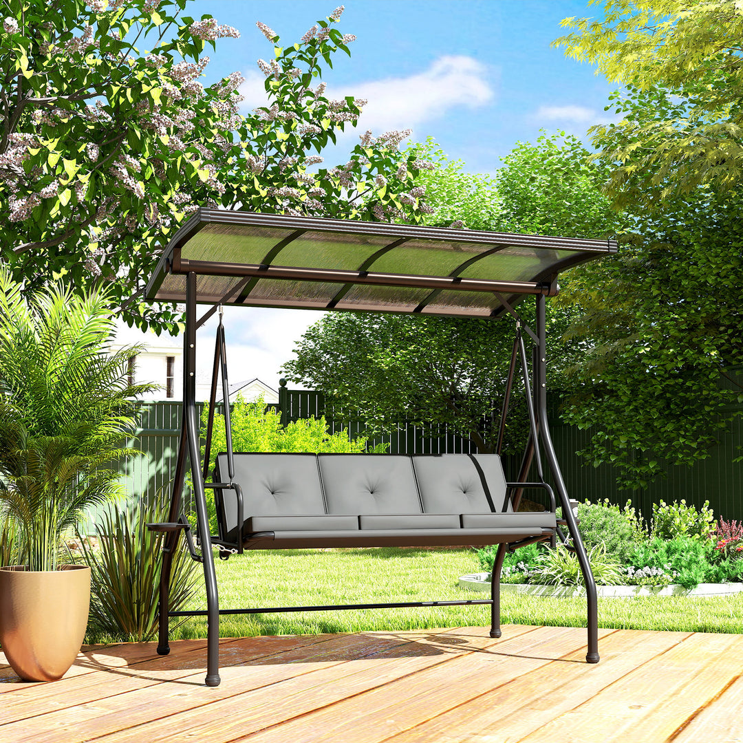 Convertible Three-Seater Swing Bench Bed - Dark Grey