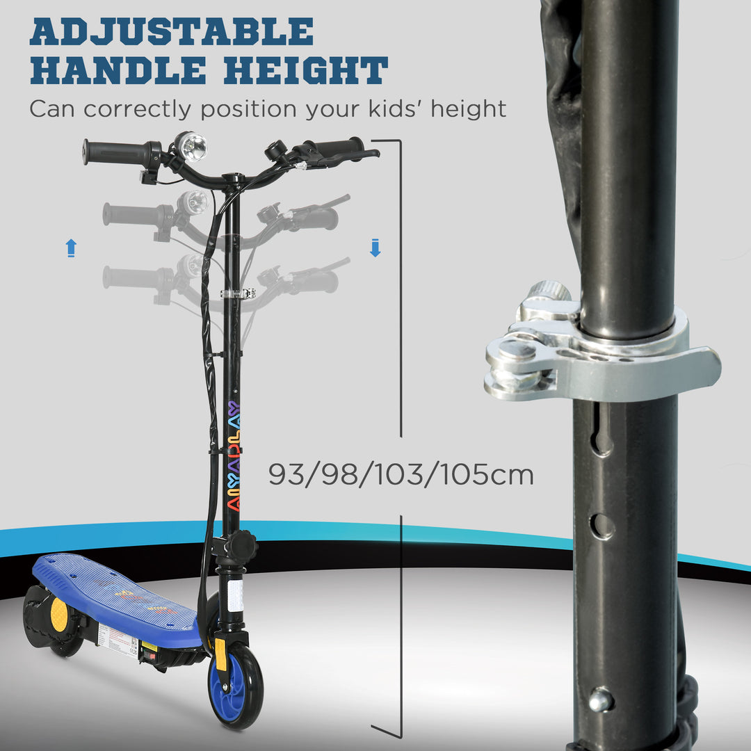 Foldable Electric Scooter, with LED Headlights, for Ages 7-14 Years, Blue