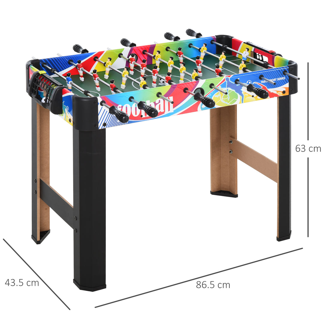 HOMCOM 2.8ft Foosball Table Football Game Table Arcades Competition Sized for Indoor, Game Room, Bars