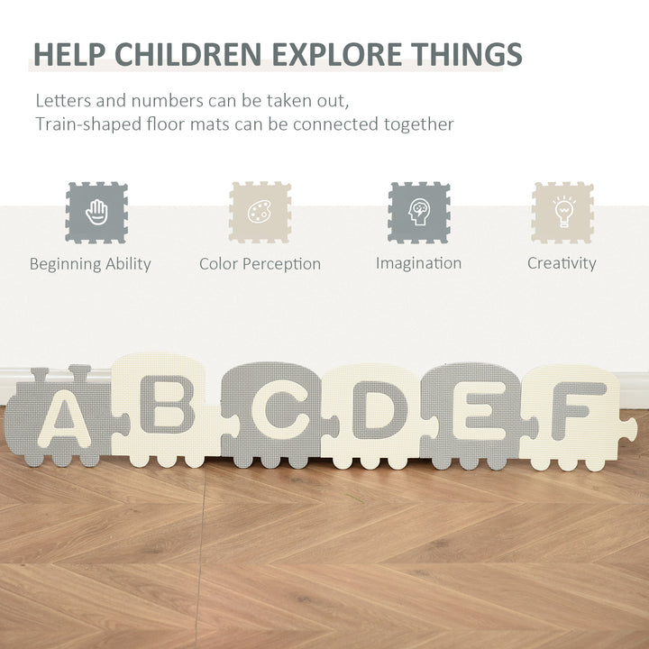 MCL 36Pcs Foldable Baby Foam Play Mat for Kids EVA Soft Jigsaw Floor Tiles Toddler Educational with Alphabet and Numbers Anti-Slip Crawling Learning 31.5 x 31.5