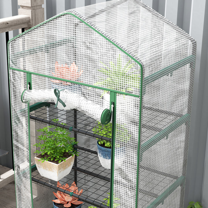 193cm Five Shelf Mini Greenhouse - White