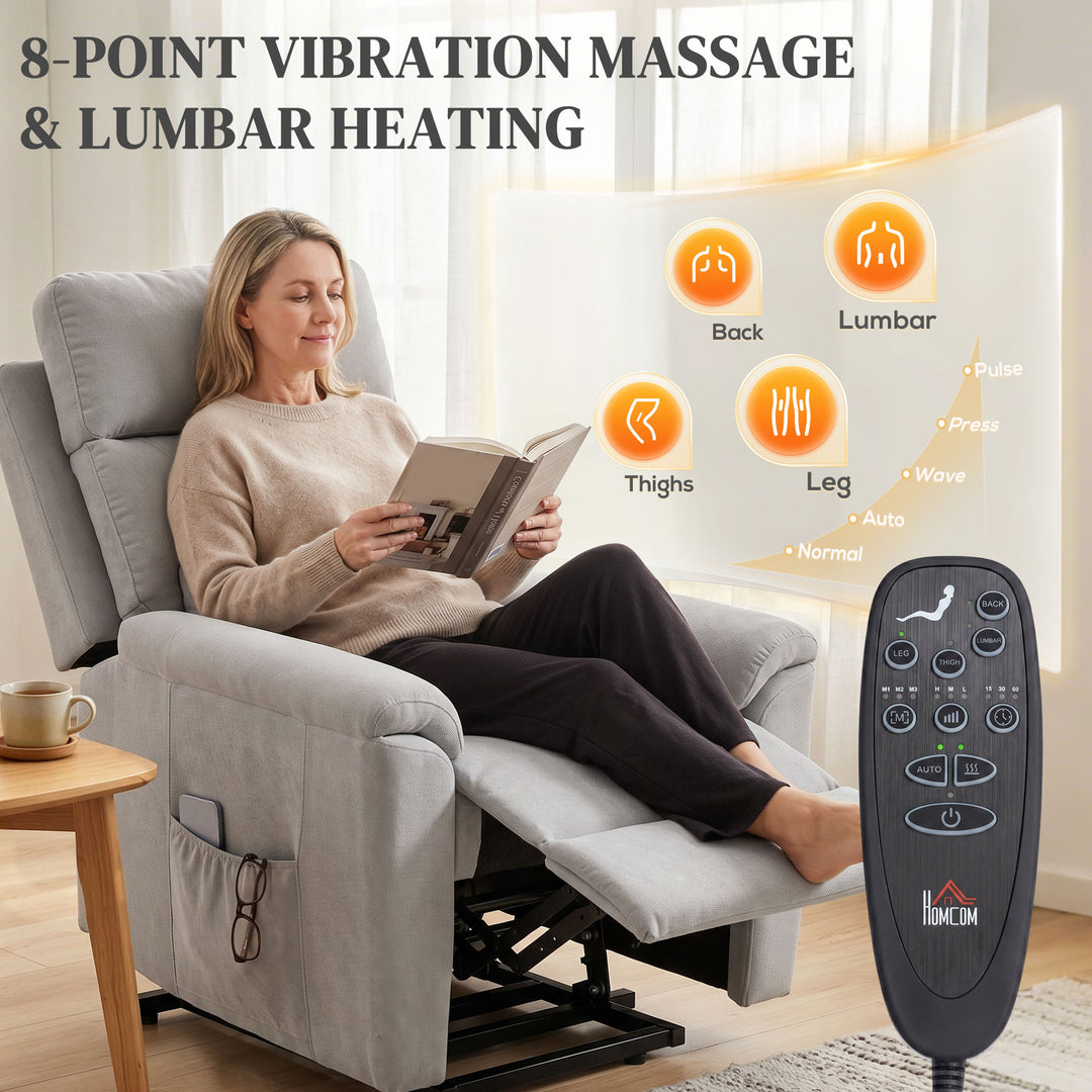 Power lift recliner chair with Massage and Heat, Terry Cloth Electric 