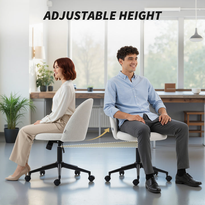 Teddy Fleece Office Chair with Wheels