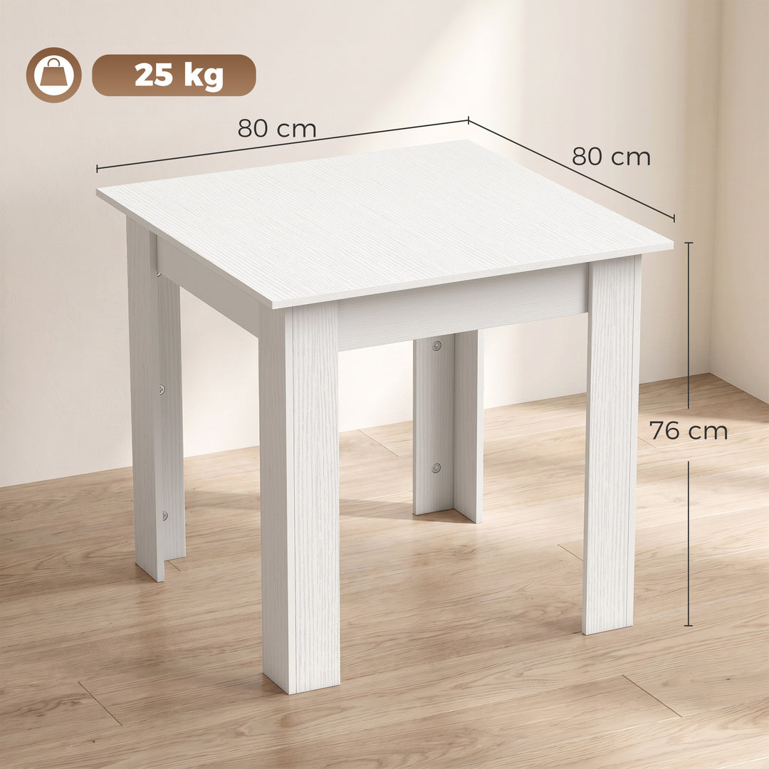 Square Dining Table, Modern Small Dining Table with Wood Effect, Space