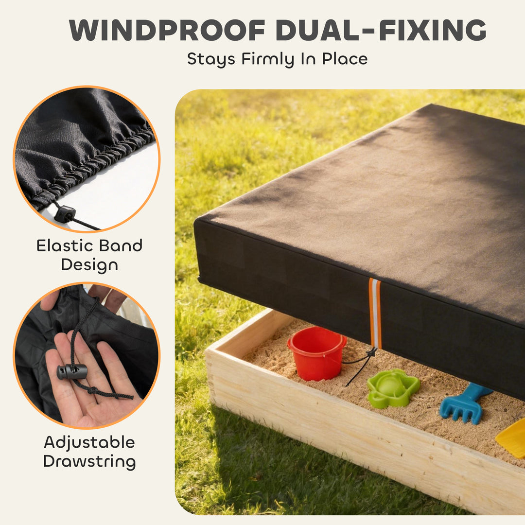 Sandbox Cover, Square Sandpit Cover Waterproof Dustproof UV Protection