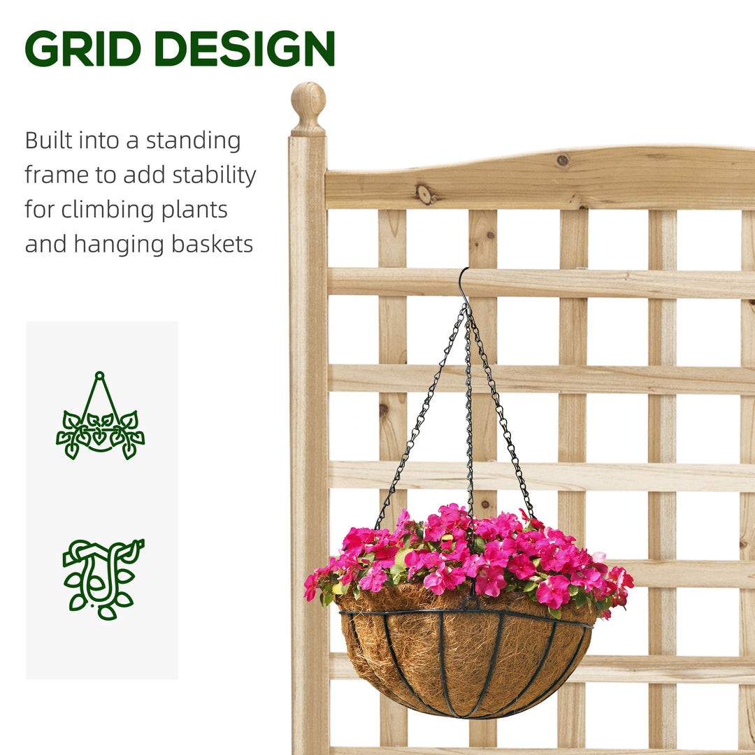 MCL Garden Planters with Trellis for Climbing Vines, Wood Raised Beds for Garden, Flower Pot, Indoor Outdoor, Natural