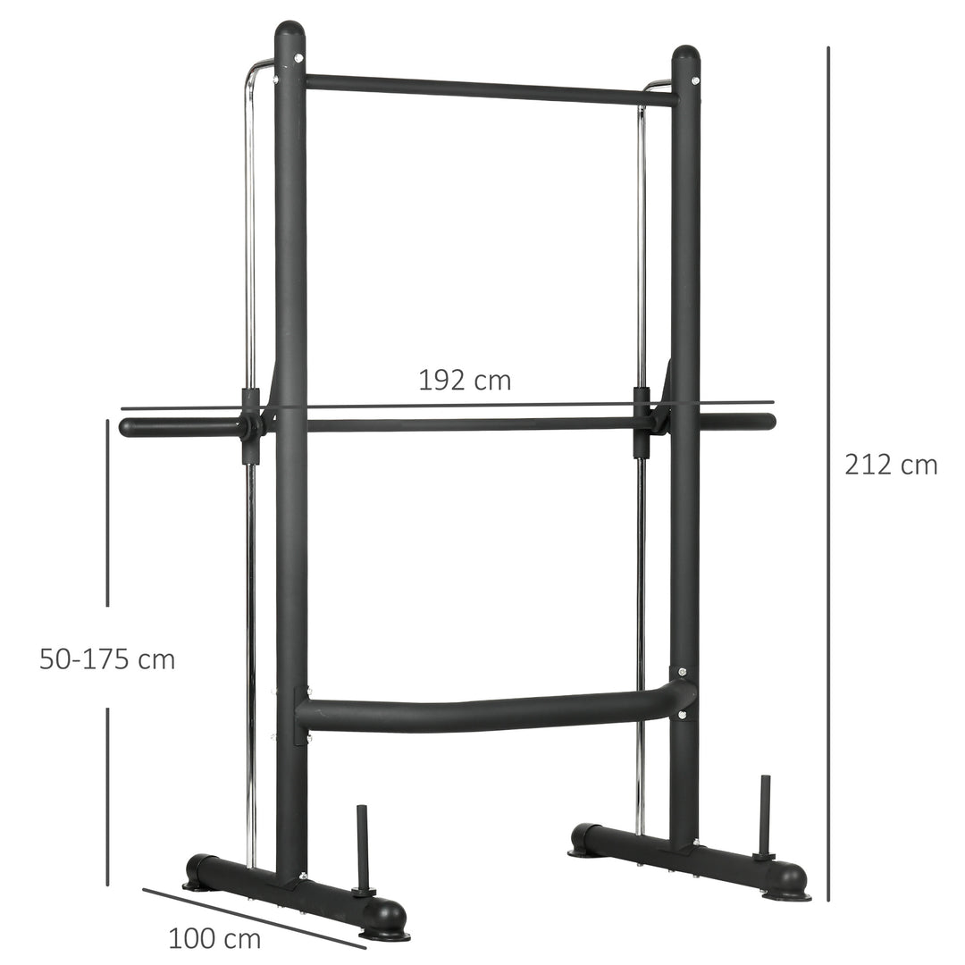 Adjustable Squat Rack, with Pull Up Bar, Barbell Bar for Home Gym