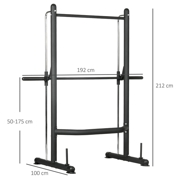 Adjustable Squat Rack, with Pull Up Bar, Barbell Bar for Home Gym