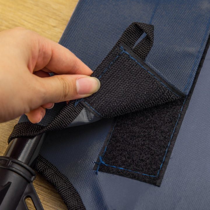 MCL Raised Dog Bed Cat Elevated Lifted Portable Camping w/ Metal Frame Blue (Large)