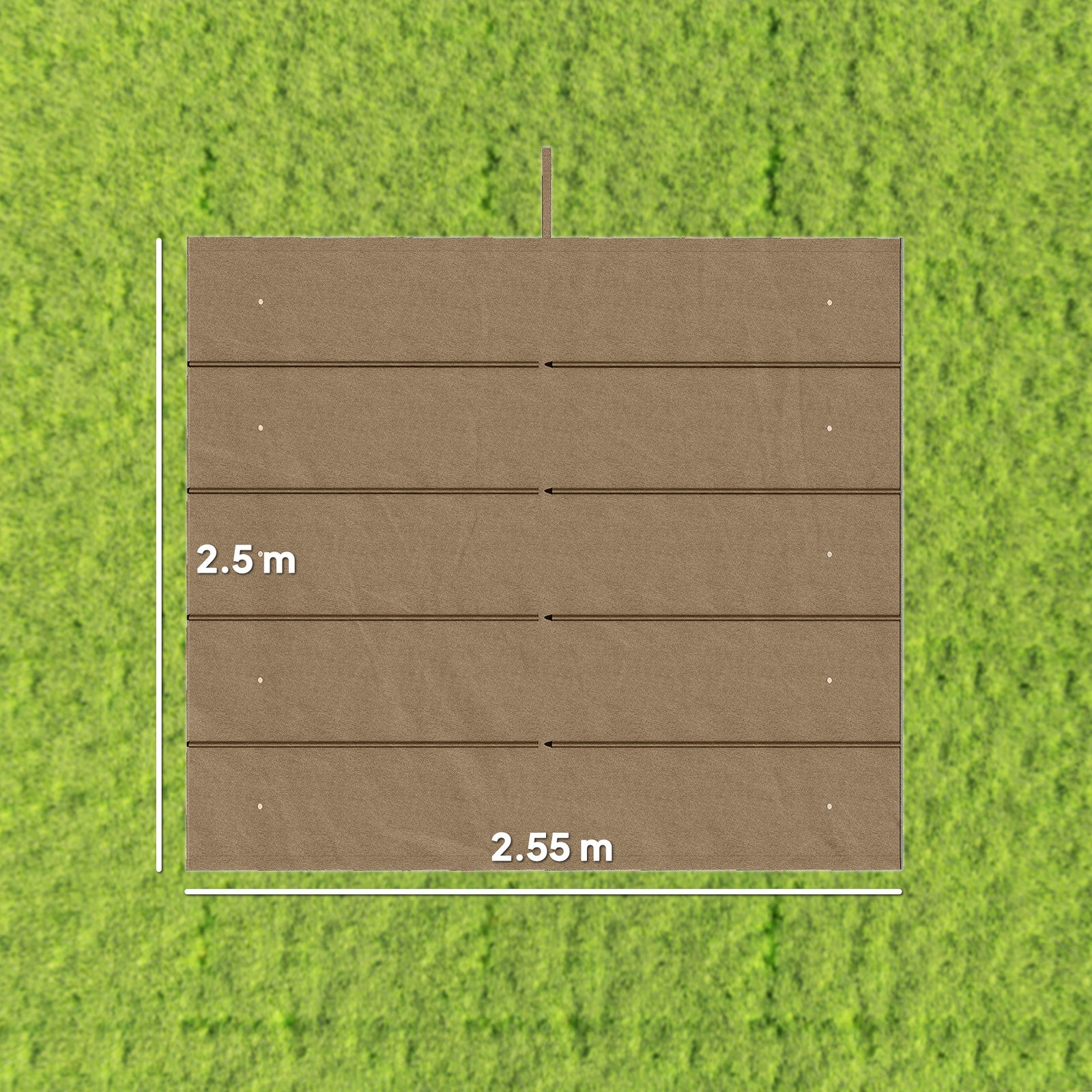 Retractable Pergola Cover, 2.55 x 2.5 m Replacement Canopy Fabric for 