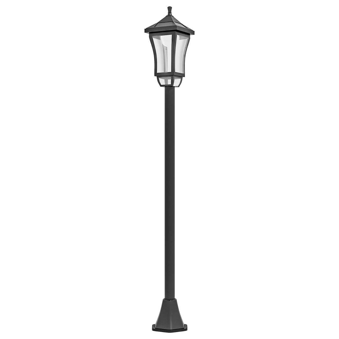 Outsunny 1.3 m Garden Lamp Post Light, LED Outdoor Solar Post Lights, Waterproof IP44 for Patio, Garden, Pathway, Cool White
