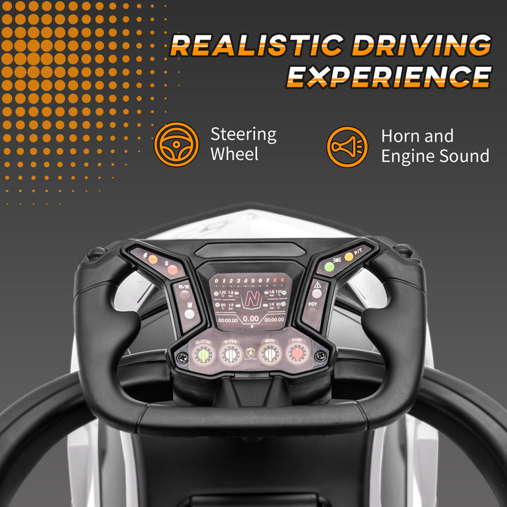 MCL Licensed 2 in 1 Baby Ride on Push Car Toddler Push Along Car with Parent Handle Foot To Floor Slider with Horn Steering Wheel NO POWER for 1 - 3 Years, White