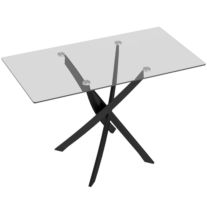 Rectangular Dining Table for 6 People, 120cm Modern Kitchen Table