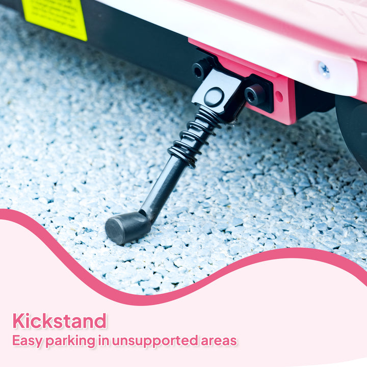 Electric Scooter for Ages 6-14, with Colourful Light and Electric Brake, Electric Scooter E Scooter, Up to 10 KM/H & 8 KM, Pink