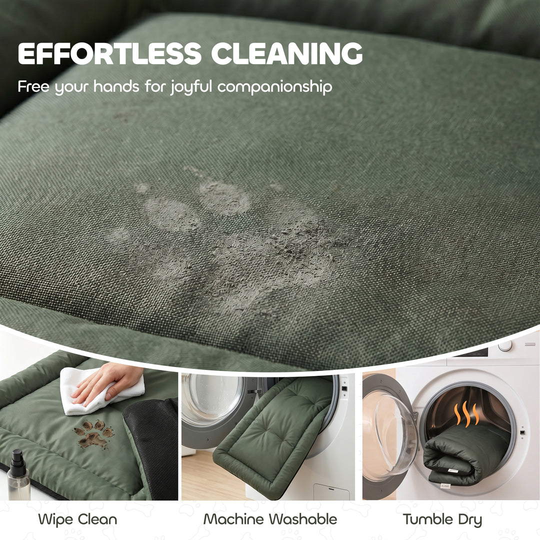 Waterproof Dog Bed, Foldable Pet Bed with Anti-Slip Bottom, Machine Wa