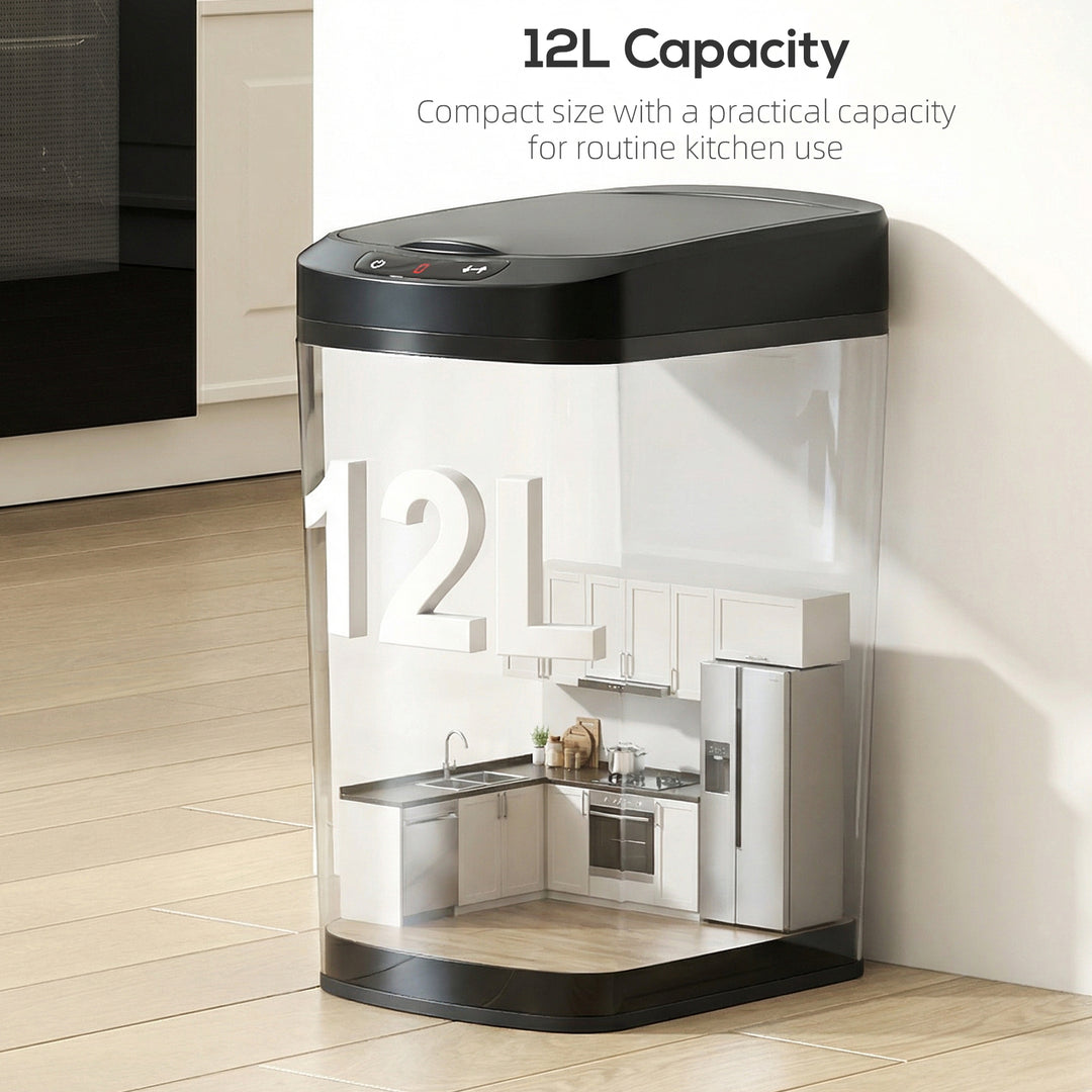 12L Sensor Bin, Automatic Touchless Motion Sensor Kitchen Bin with Fingerprint Resistant Stainless Steel