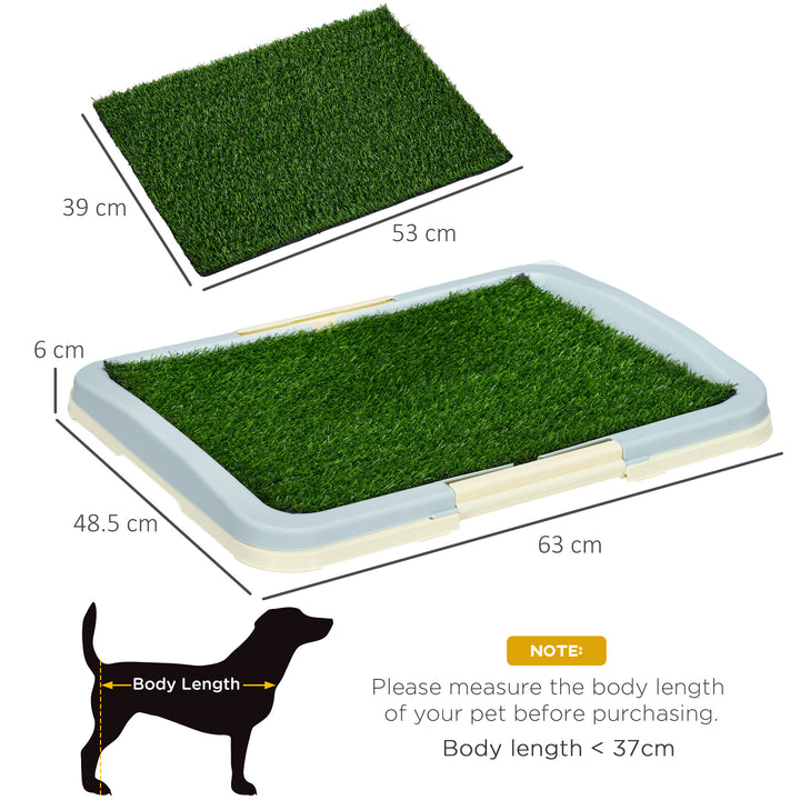 PawHut Portable Indoor Puppy Toilet Training Pad with Synthetic Grass, Leakproof Tray, 63 x 48.5cm