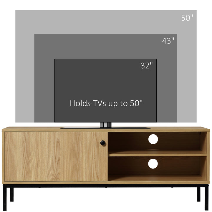 50" Screen TV Stand, with Sliding Door Storage - Wood-Effect