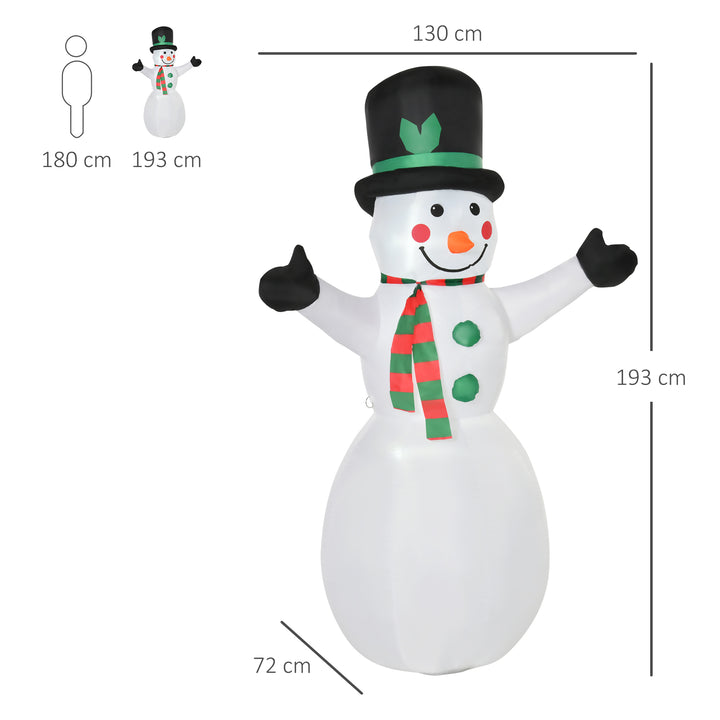 MCL 6.5ft Inflatable Snowman LED Christmas Xmas Air Blown Holiday Decoration Outdoor Garden Decor