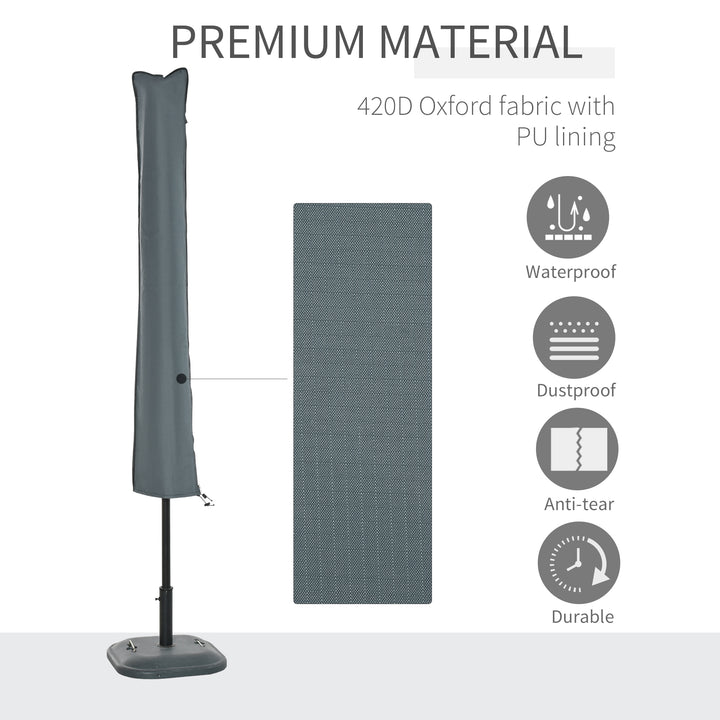 Parasol Cover, Cantilever Umbrella Cover, Banana Umbrella Cover with Zipper for Outdoor Garden, Patio, Grey