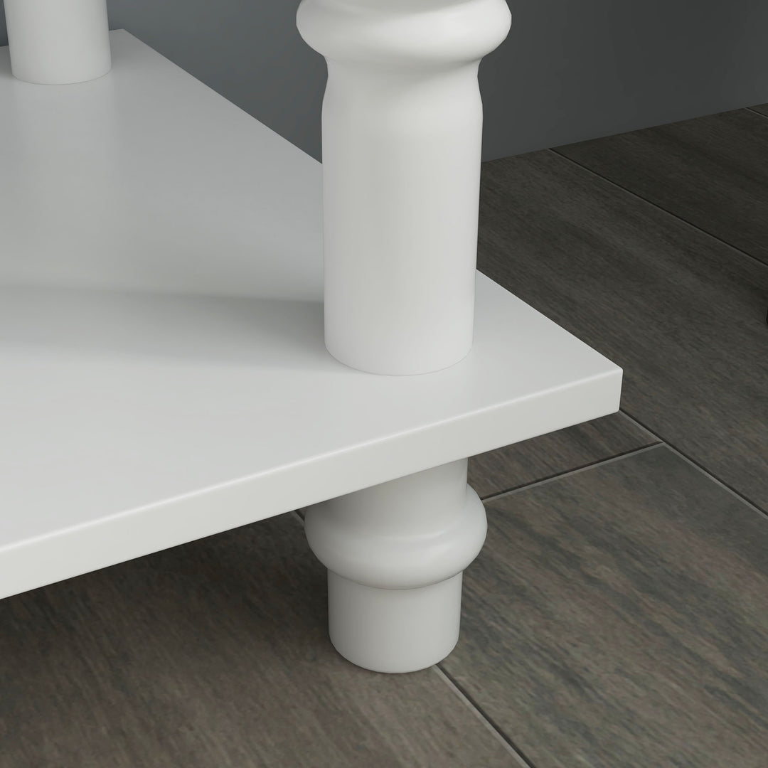 MCL Console Table Modern Sofa Side Desk with Storage Shelves Drawers for Living Room Entryway Bedroom White