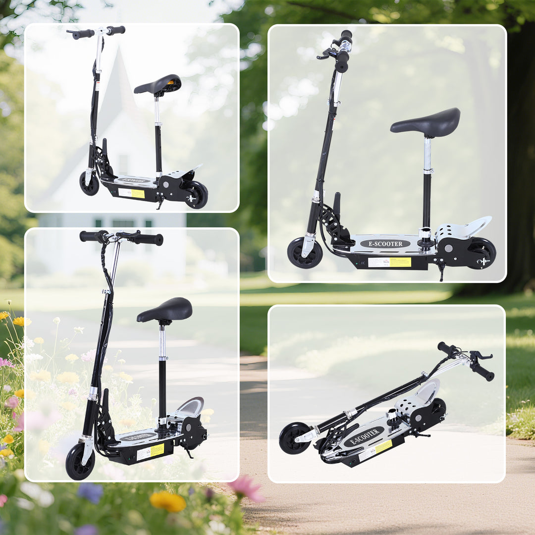 MCL Foldable Powered Scooter with Adjustable Seat, Brake, Black
