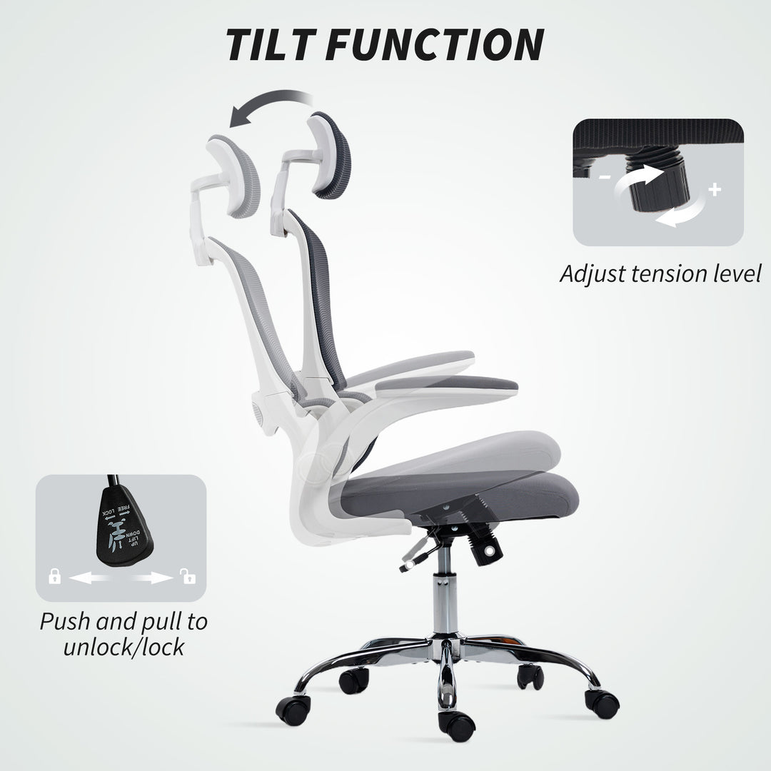 Mesh Back Office Chair, with Lumbar Support - Charcoal Grey