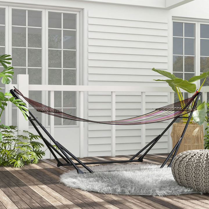 Foldable Hammock Stand, Portable Hammock with Metal Frame, 2 in 1 Hamm