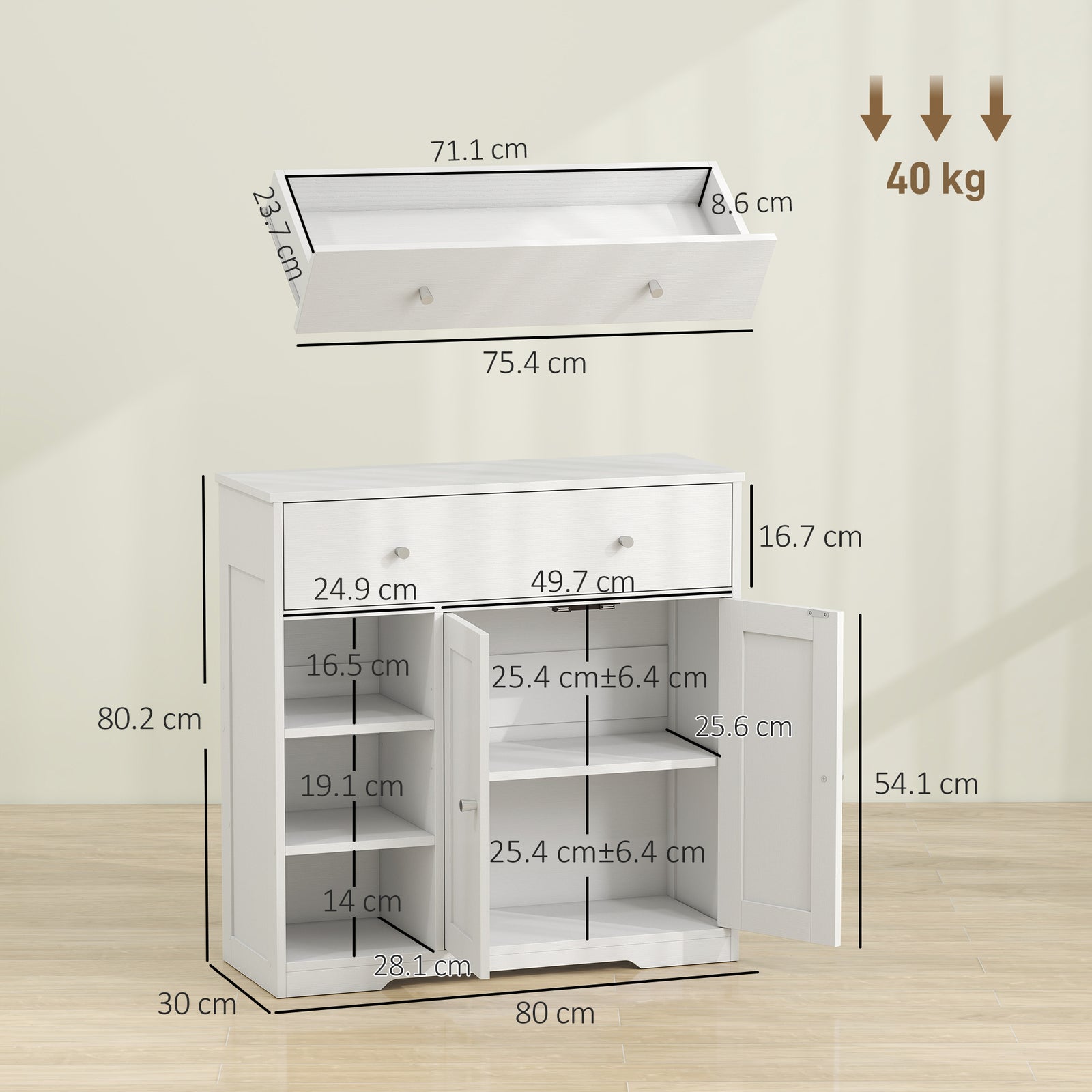 Bathroom Floor Cabinet, Freestanding Bathroom Cabinet with Drawer, Doo