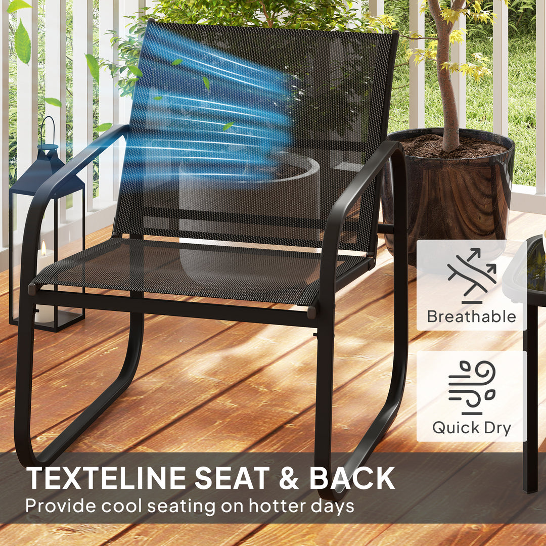Three-Piece Garden Seating Set - Black