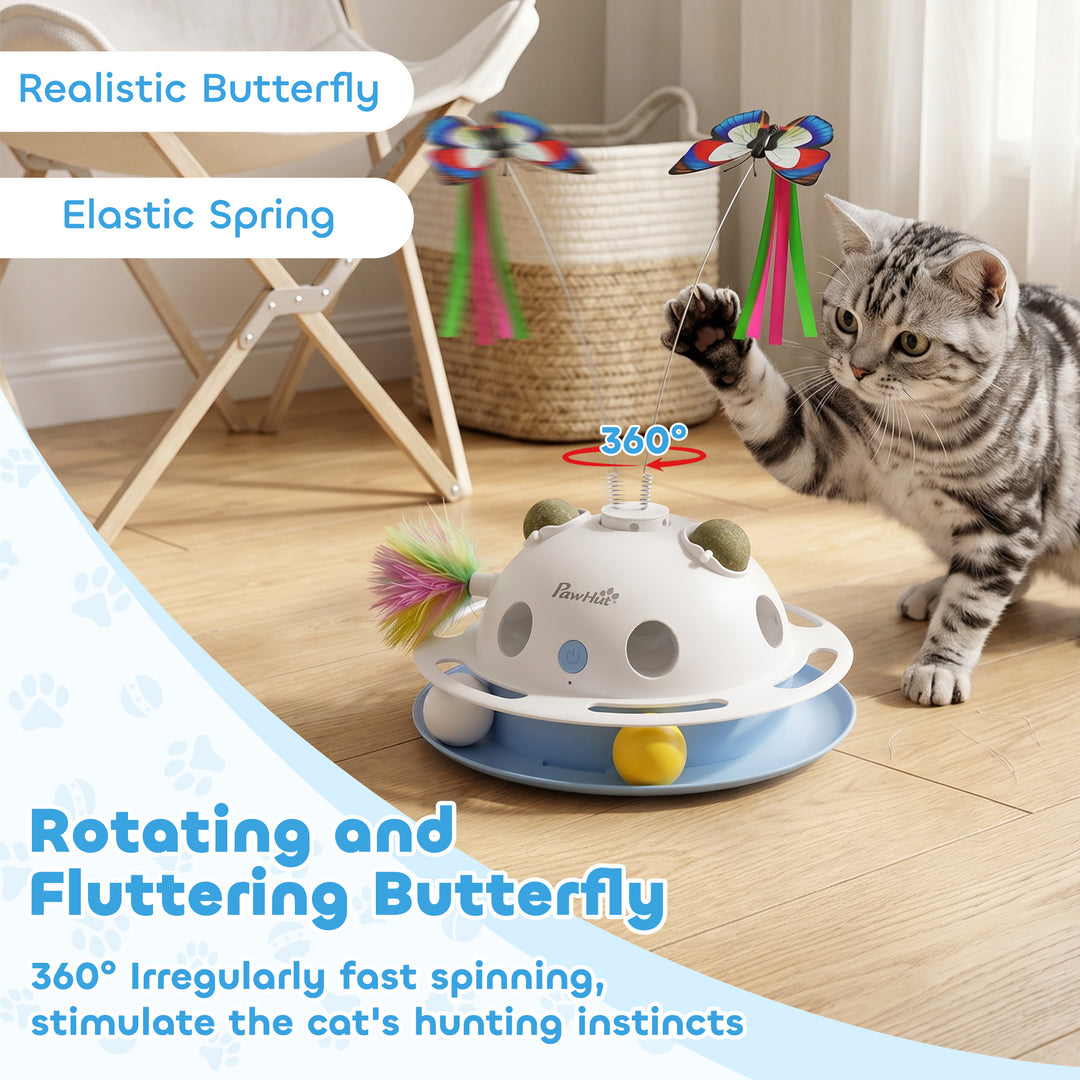 4-in-1 Interactive Cat Toys for Indoor Cats Adult with Spinning Butter