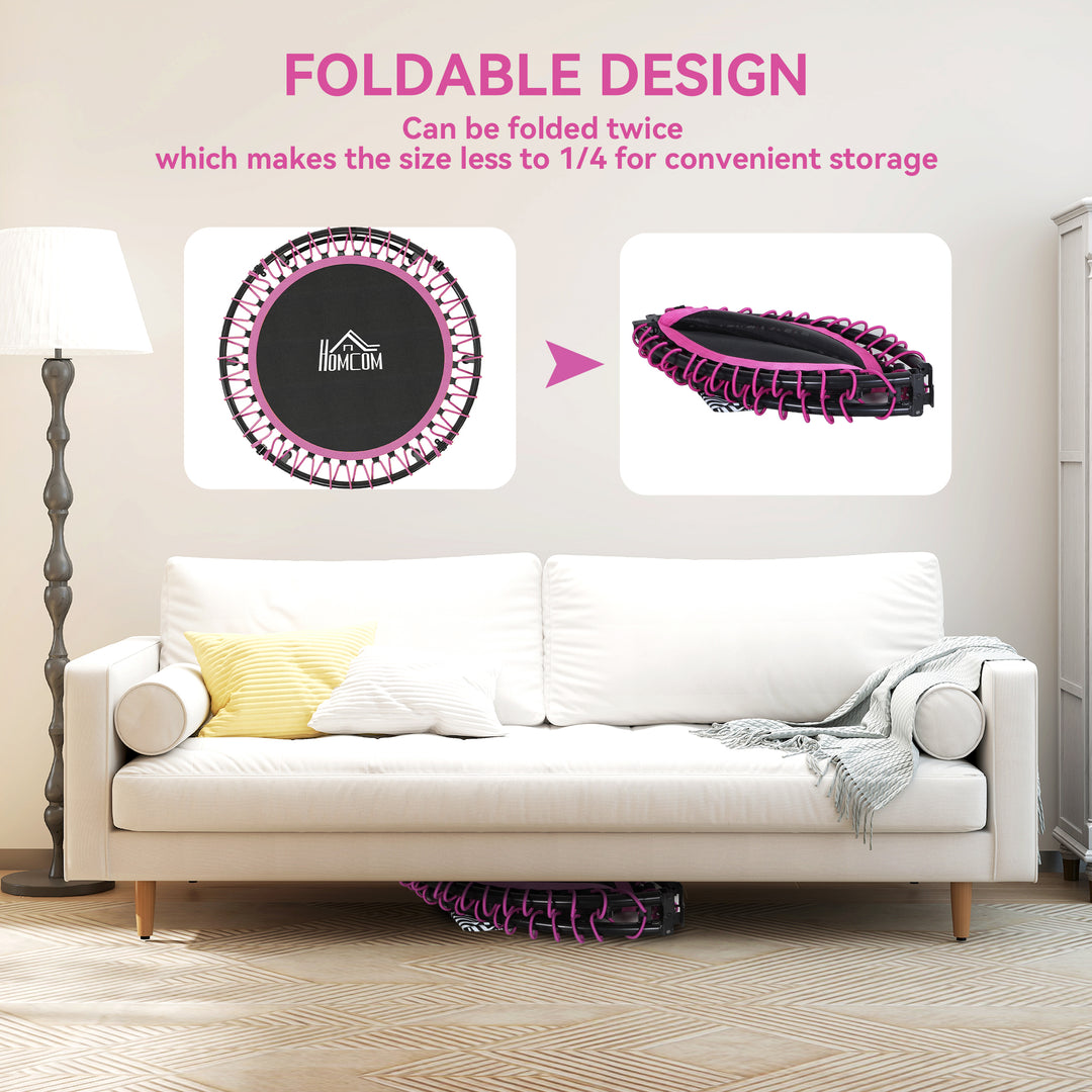 MCL Mini Round Steel Frame Trampoline w/ Adjustable Handle, Pink