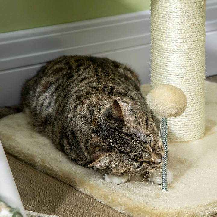 51cm Cat Tree Kitten Tower, with Sisal Scratching Post, Top Bed, Toy Ball