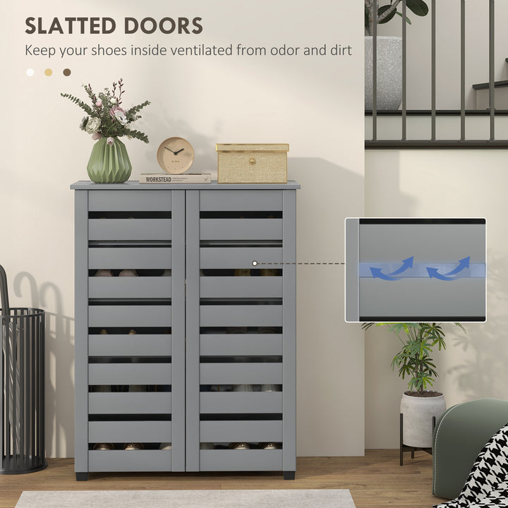 Narrow Shoe Cabinet for Entryway, 5-Tier Slim Shoe Storage Cabinet wit