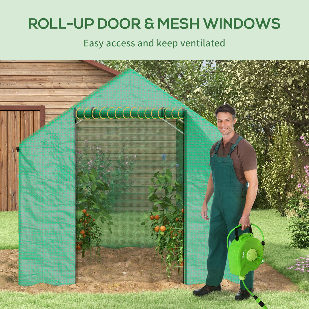 Polyethylene Walk-in Polytunnel Greenhouse, 2 x 3(m), Green