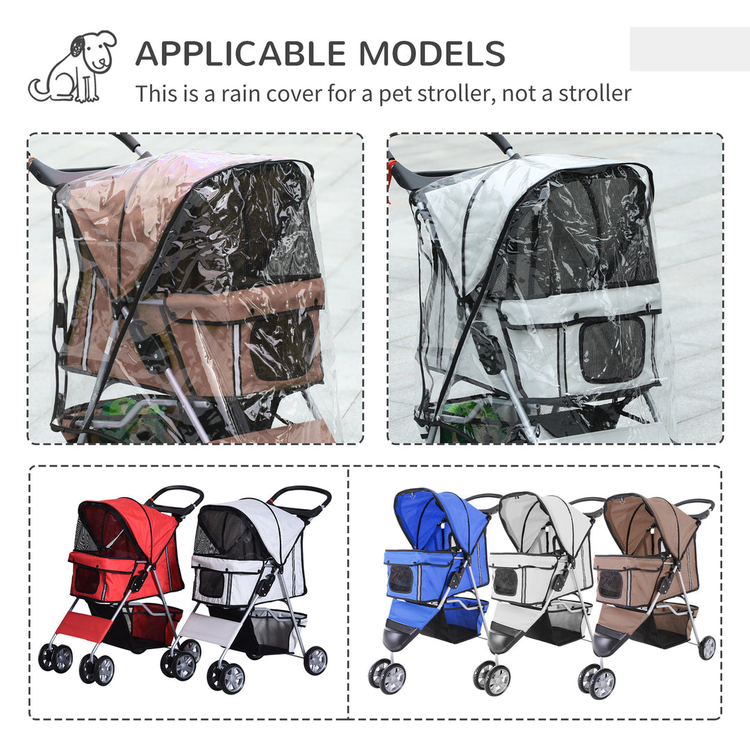 Dog Stroller with Cover for Small Miniature Dogs, Folding Cat Pram Dog Pushchair with Cup Holder, Storage Basket, Reflective Strips, Brown
