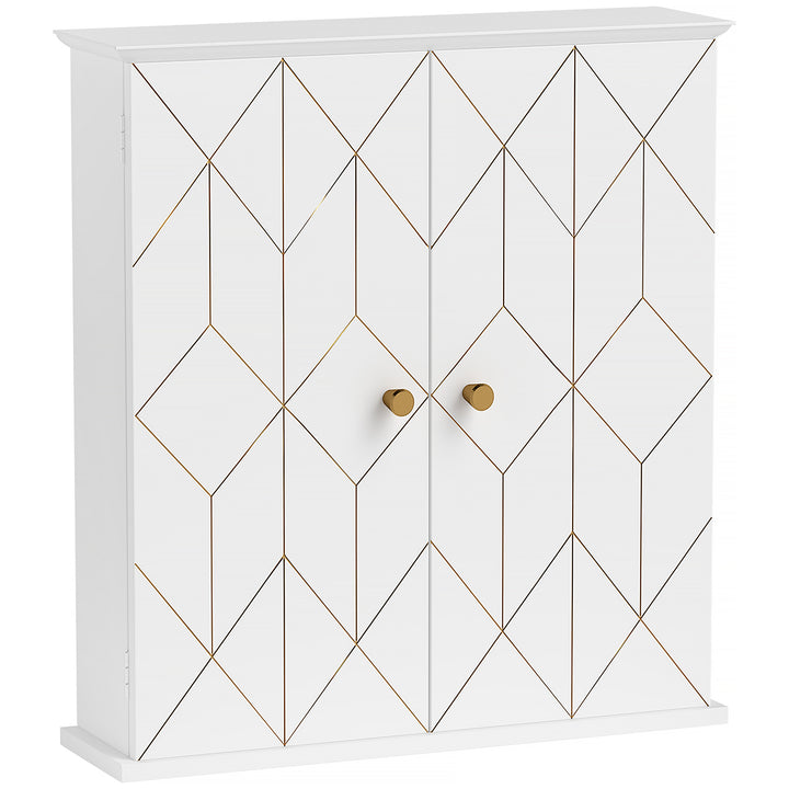 Bathroom Cabinet Wall Mounted, Bathroom Wall Cabinet Medicine Cabinet with 2 Doors, Adjustable Shelf, White