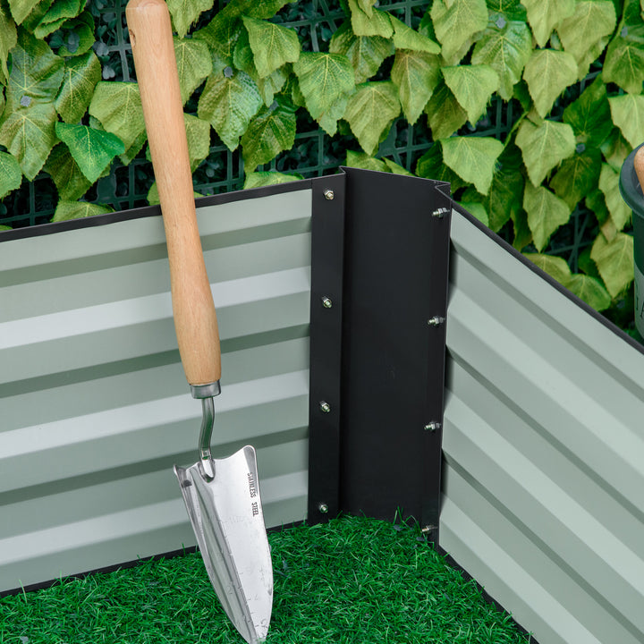 MCL Metal Raised Garden Bed Planter Box Outdoor Planters for Growing Flowers, Herbs, Grey, 241x90.5x30cm