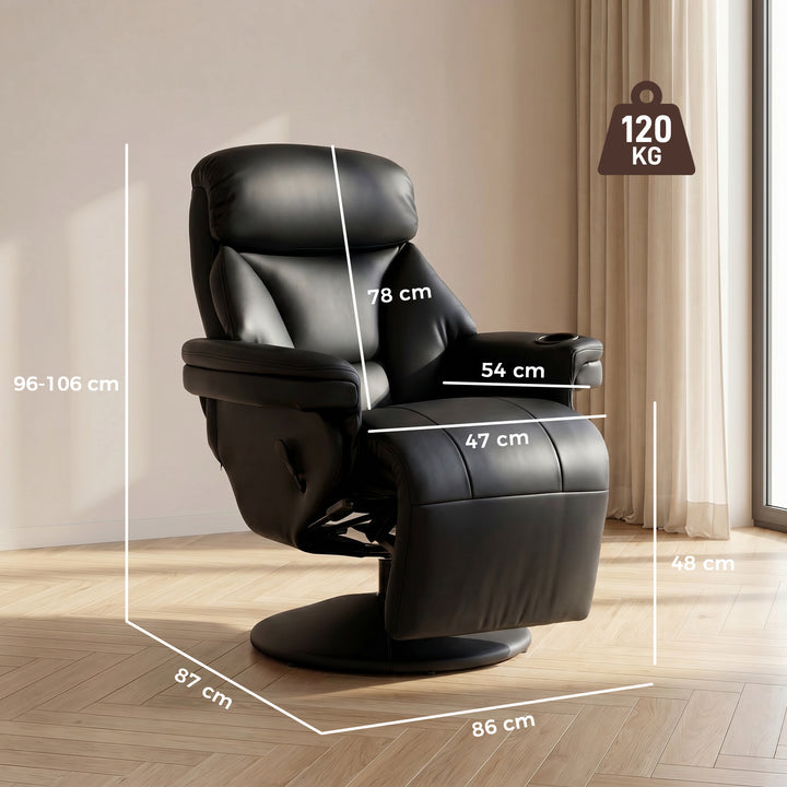 Upholstered Reclining Armchair, Manual Recliner Chair with Footrest an