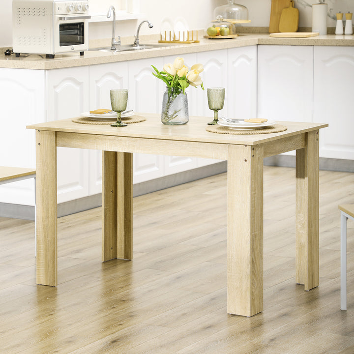 Dining Table for 4-6 People, Kitchen Table with Wood Effect for Dining