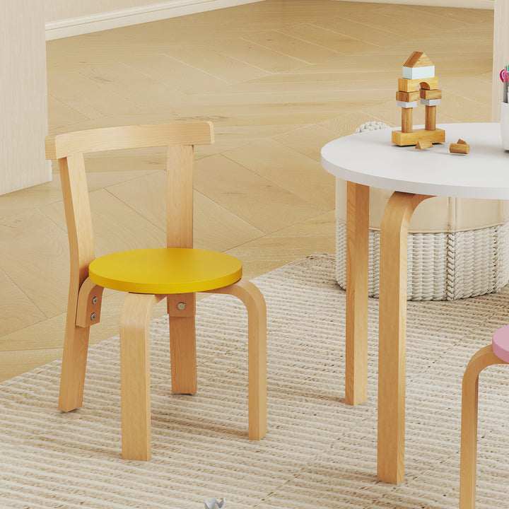 5 Piece Kids Table and Chairs Set, Wooden Toddler Table and Chairs Set for Nursery, Playroom, Classroom, for 3-8 Years
