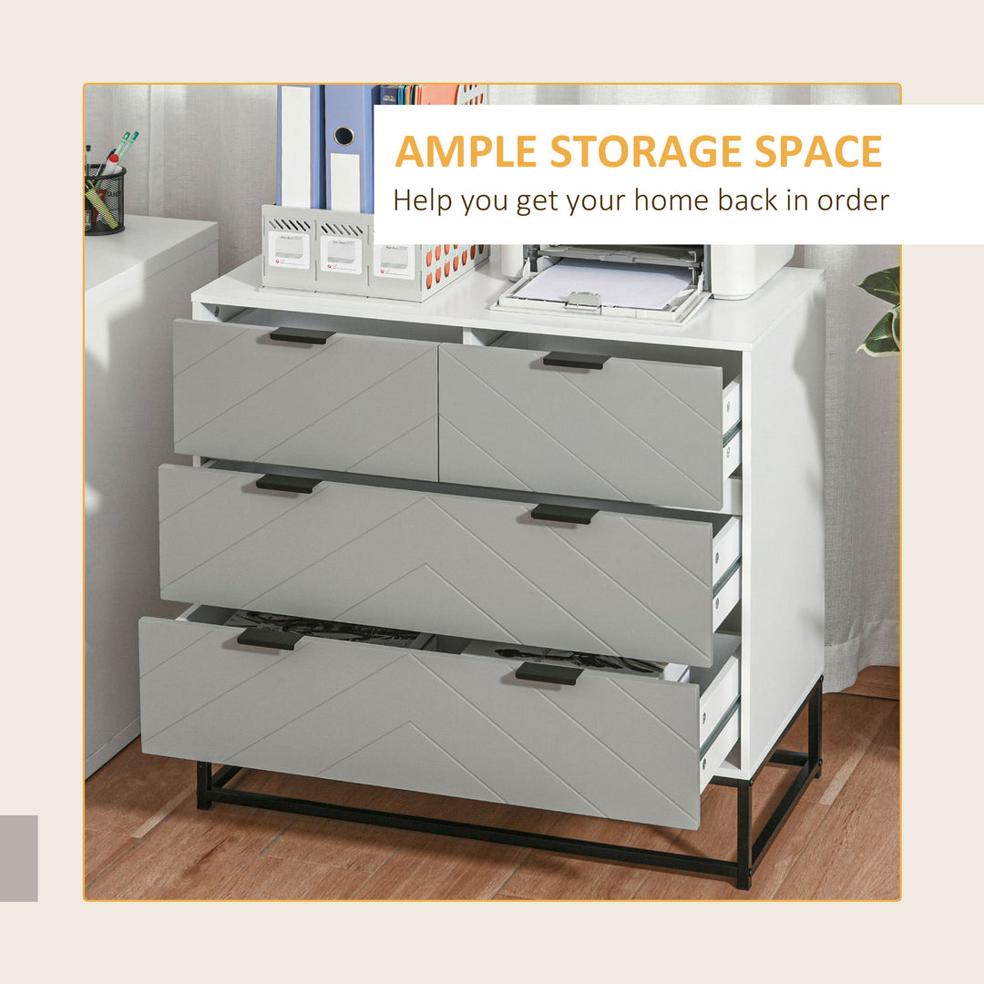 Chest of Drawers with Metal Handles Freestanding Dresser for Bedroom, Living Room