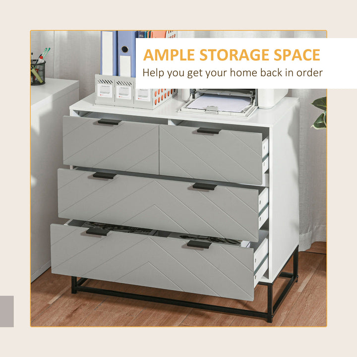 Chest of Drawers with Metal Handles Freestanding Dresser for Bedroom, Living Room