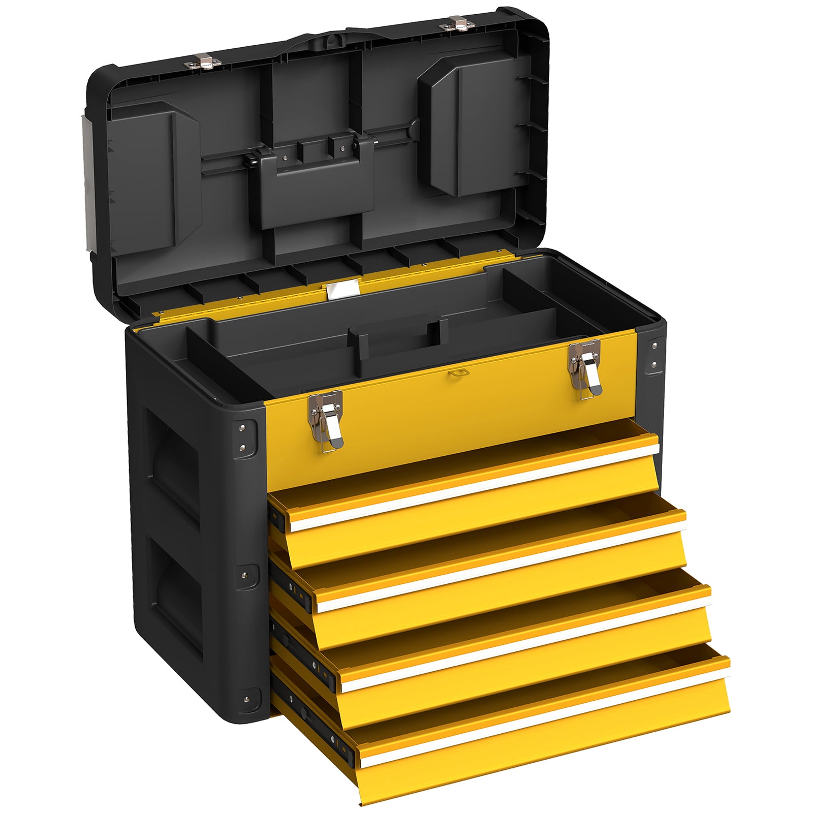 4 Drawers Large Toolbox - Yellow