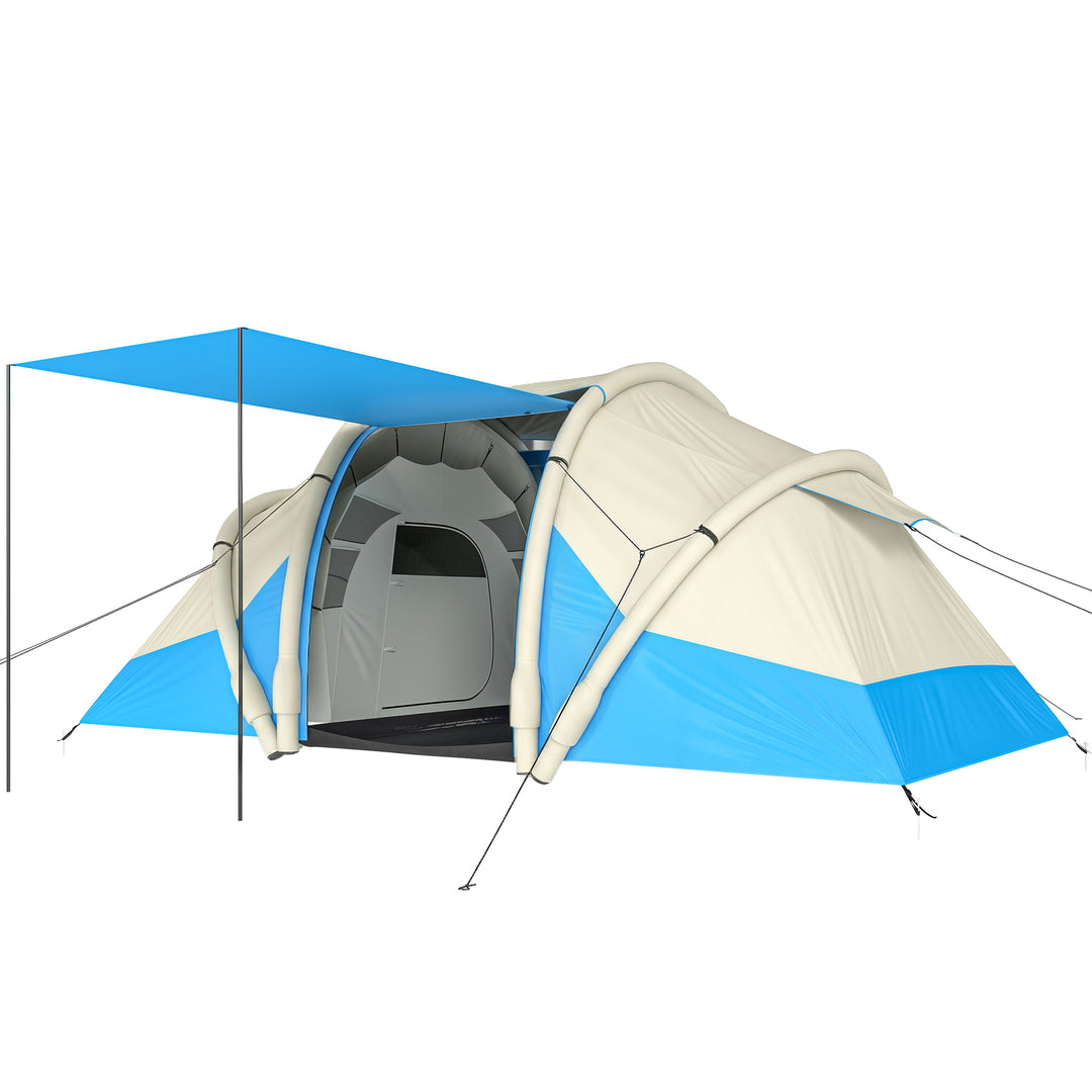 Inflatable Tent 2 Bedroom Tunnel Design Windproof Air Tent with Carry 