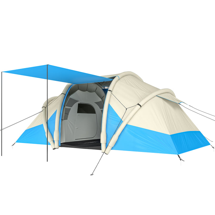 Inflatable Tent 2 Bedroom Tunnel Design Windproof Air Tent with Carry 