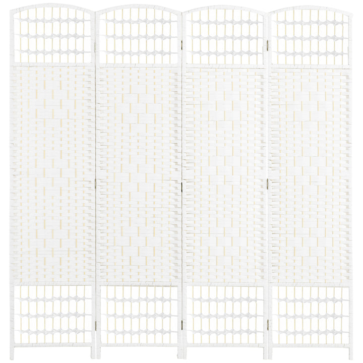 4 Panel Folding Room Divider, Privacy Screen, Freestanding Paravent Partition Separator for Living Room, Bedroom and Office, 160 x 170cm, White