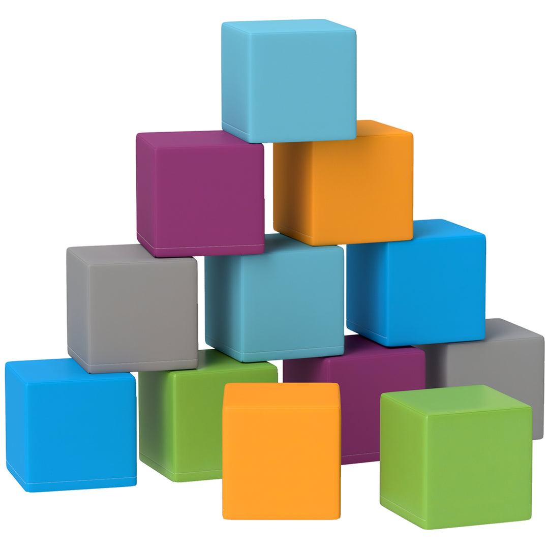 12 PCs Soft Play Blocks, Soft Foam Toy, Building and Stacking Blocks f