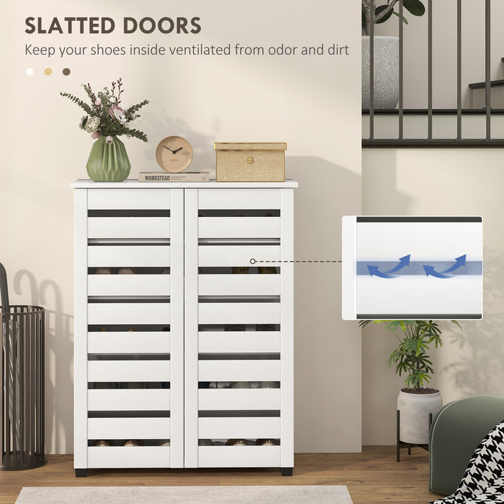 Narrow Shoe Cabinet for Entryway, 5-Tier Slim Shoe Storage Cabinet wit